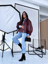 BORDEAUX "LOYALITY" leather imitation jacket 10366